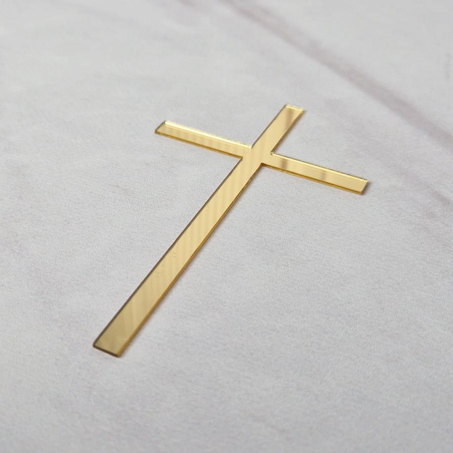 Acryl Topper Kreuz Gold 10160