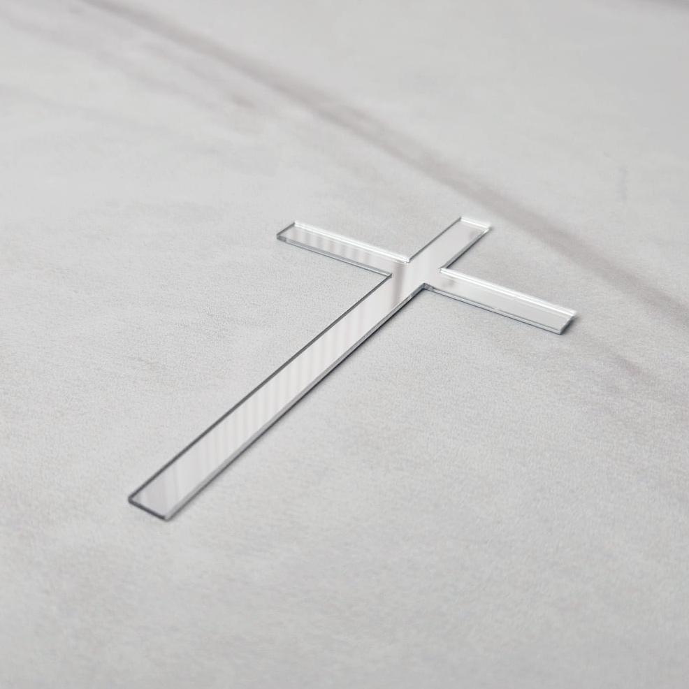 Acryl Topper Kreuz Silber 10161
