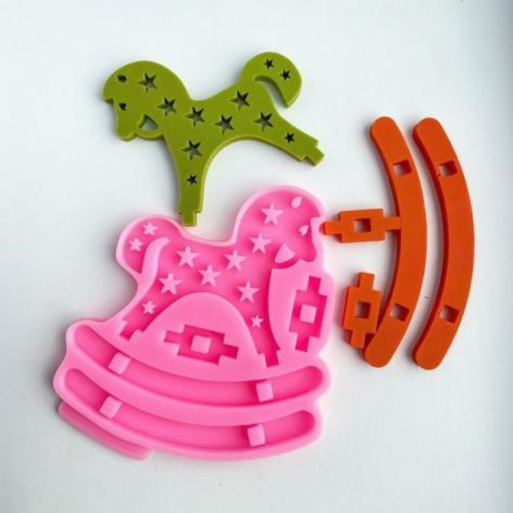 Silikonform Hufeisenschaukel mit Sternen 30175