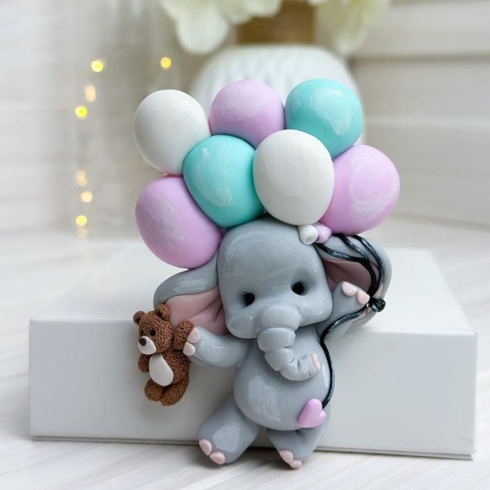 Silikonform Elefant mit Luftballons 30272