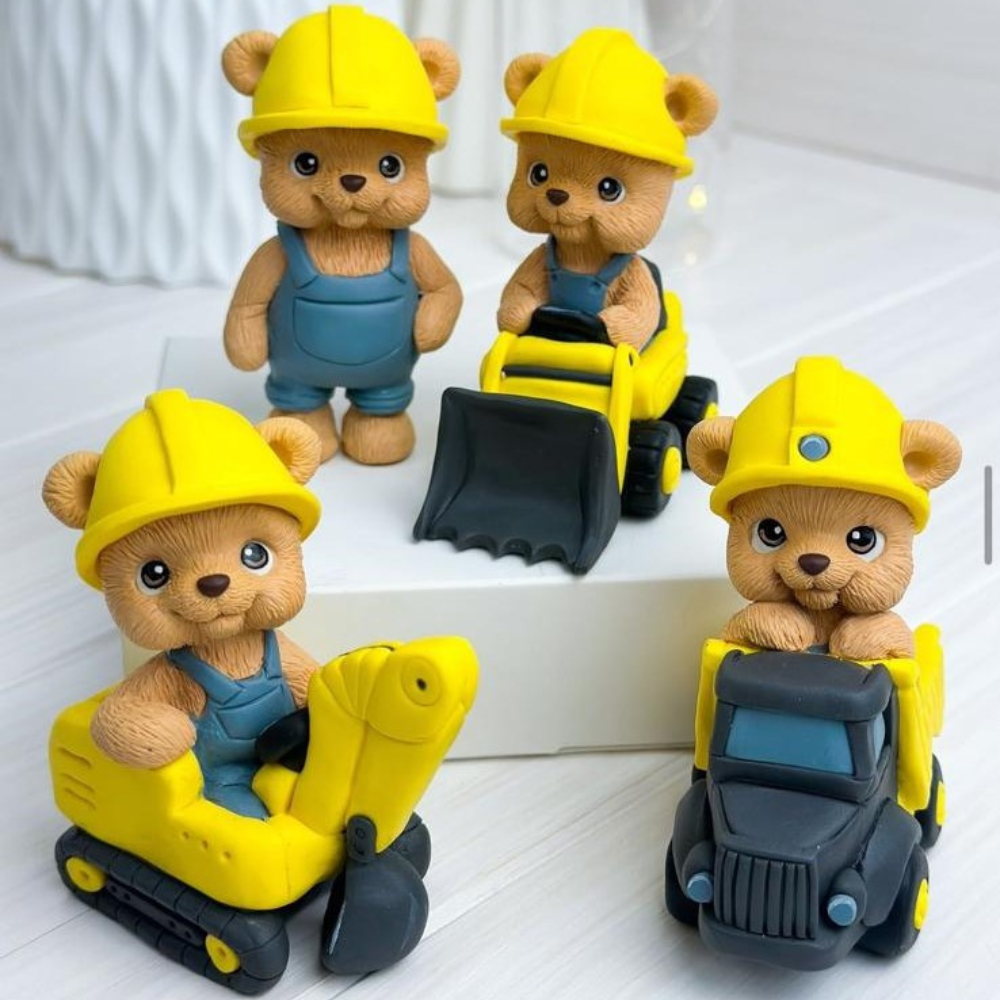 Silikonform Teddy Bauarbeiter Set 30263