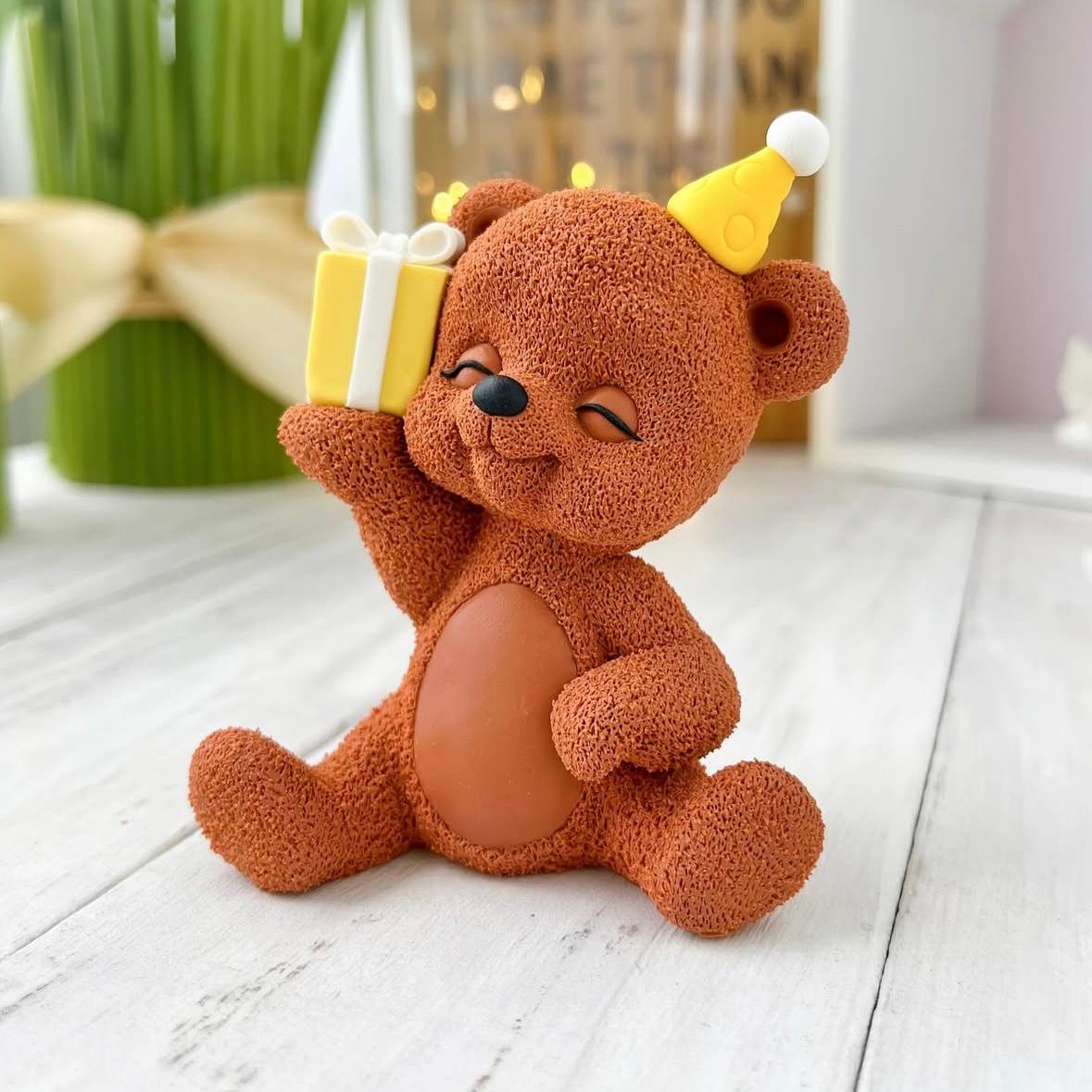NEU! Silikonform Teddybär mit Geschenk 30280