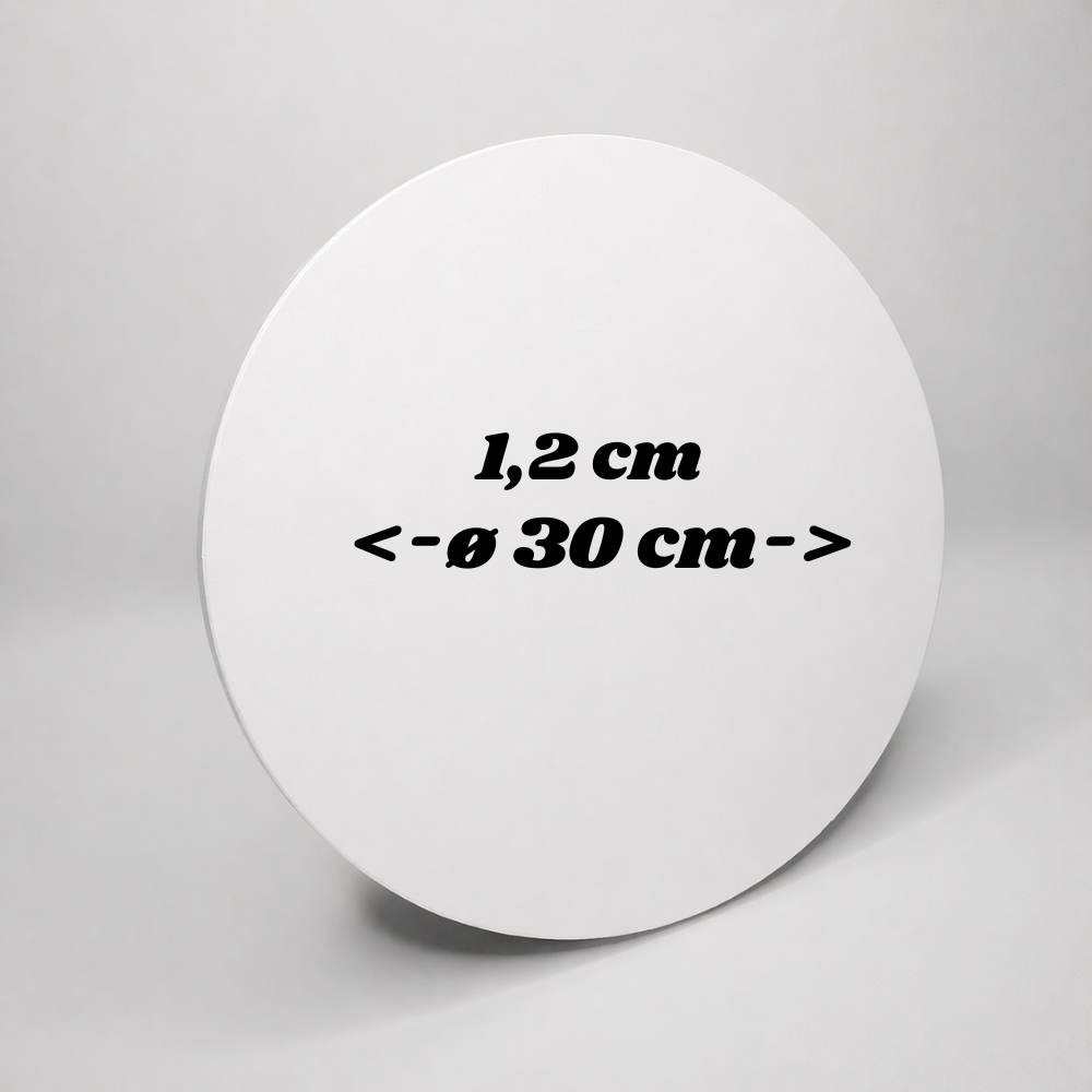 Tortenplatte ø 30 cm, 1.2cm, Weiß, 1 Stück