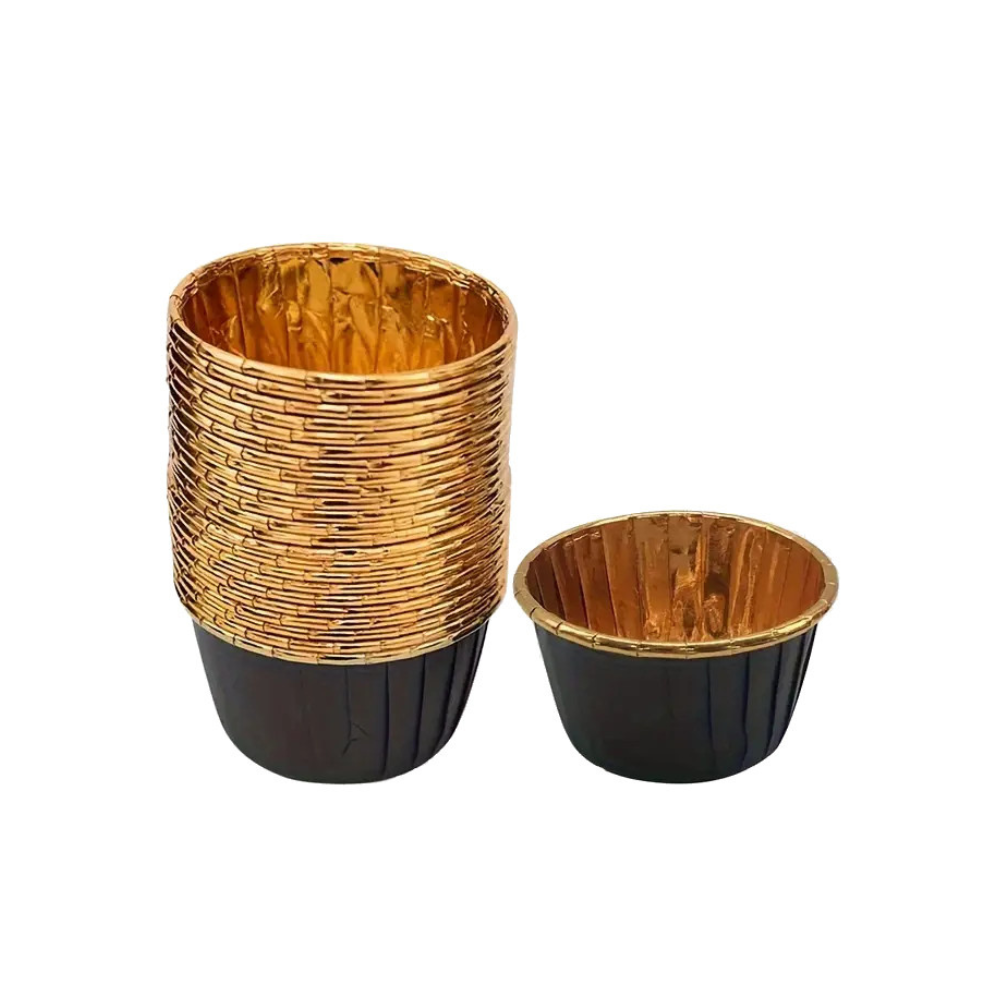 Black/GOLD Cupcake / Muffin Backförmchen 50stk.
