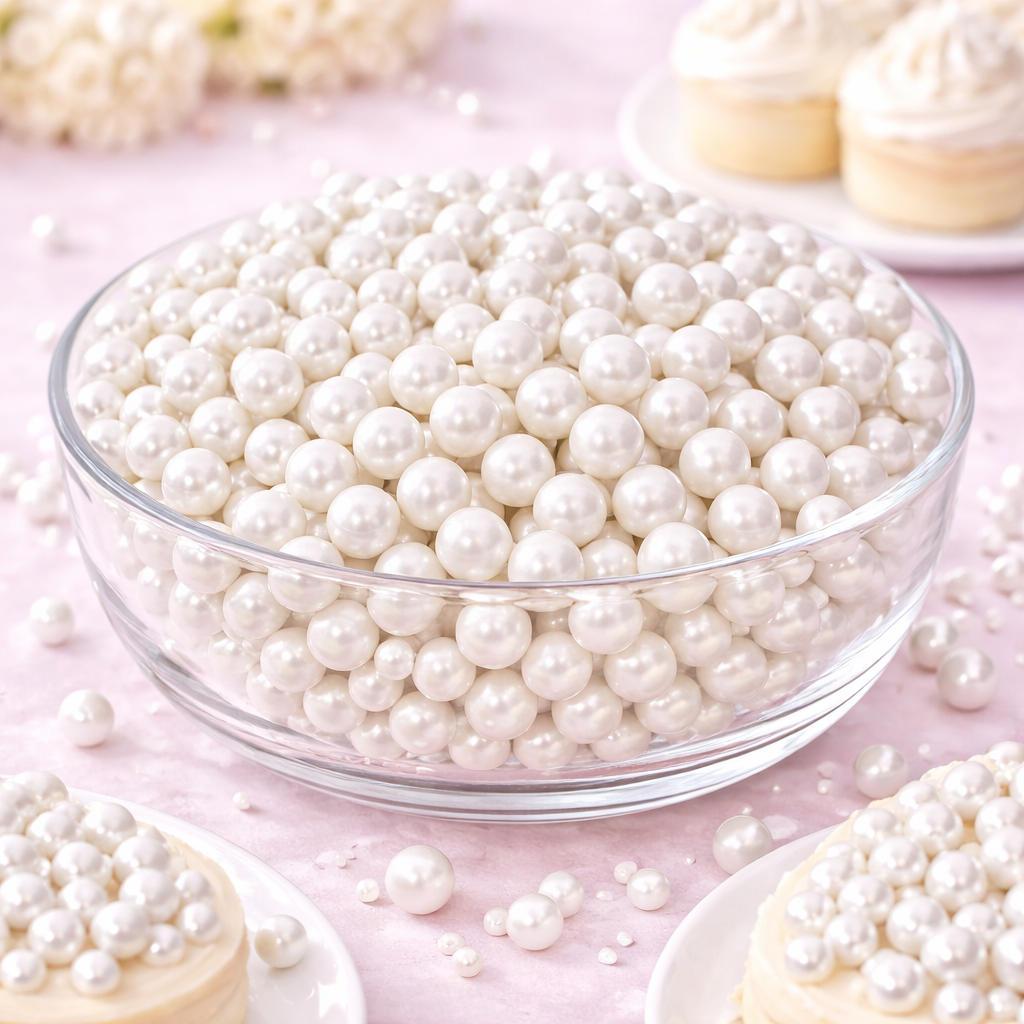 Zuckerperlen Weiß 10mm, 100g