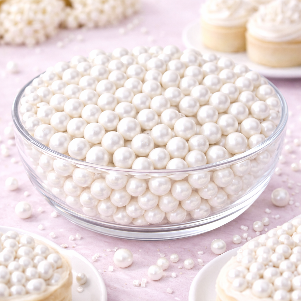 Zuckerperlen Weiß 14mm, 100g