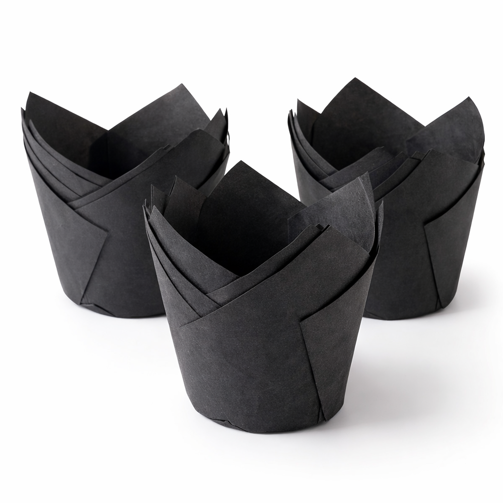 Tulpenmuffin Schwarz, 50er-Packung