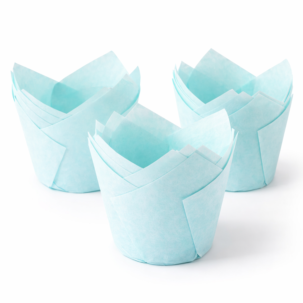 Tulpenmuffin Baby Blau, 50er-Packung