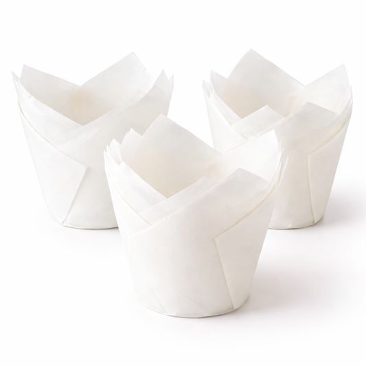 Tulpenmuffin Weiß, 50er-Packung