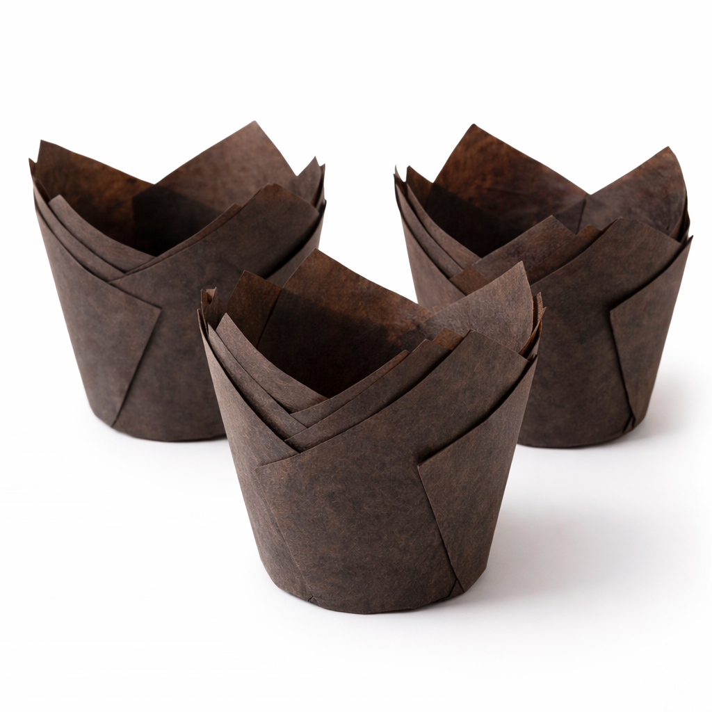 Tulpenmuffin Braun, 50er-Packung