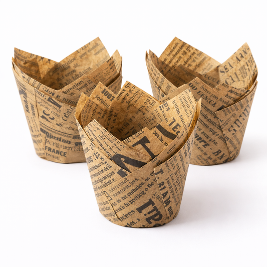 Tulpenmuffin Zeitungspapierpackung, 50er-Packung