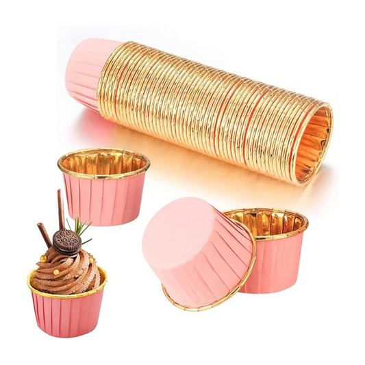 Pink/GOLD Cupcake / Muffin Backförmchen 50stk.