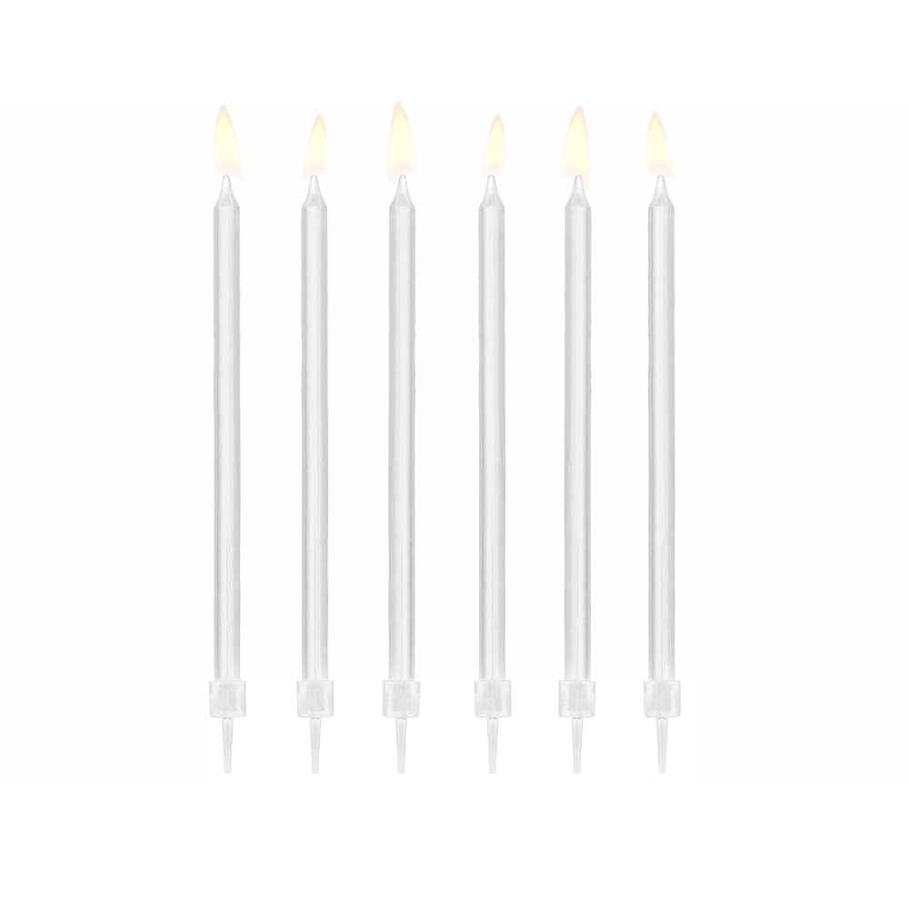 TOP Angebot! Geburtstagskerzen, glatt, Weiß, 14cm - 12 Stk.