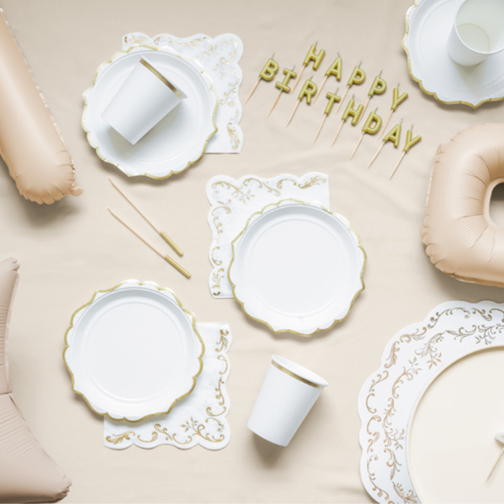 Geburtstagskerzen, glatt, Beige, 14cm - 12Stk.