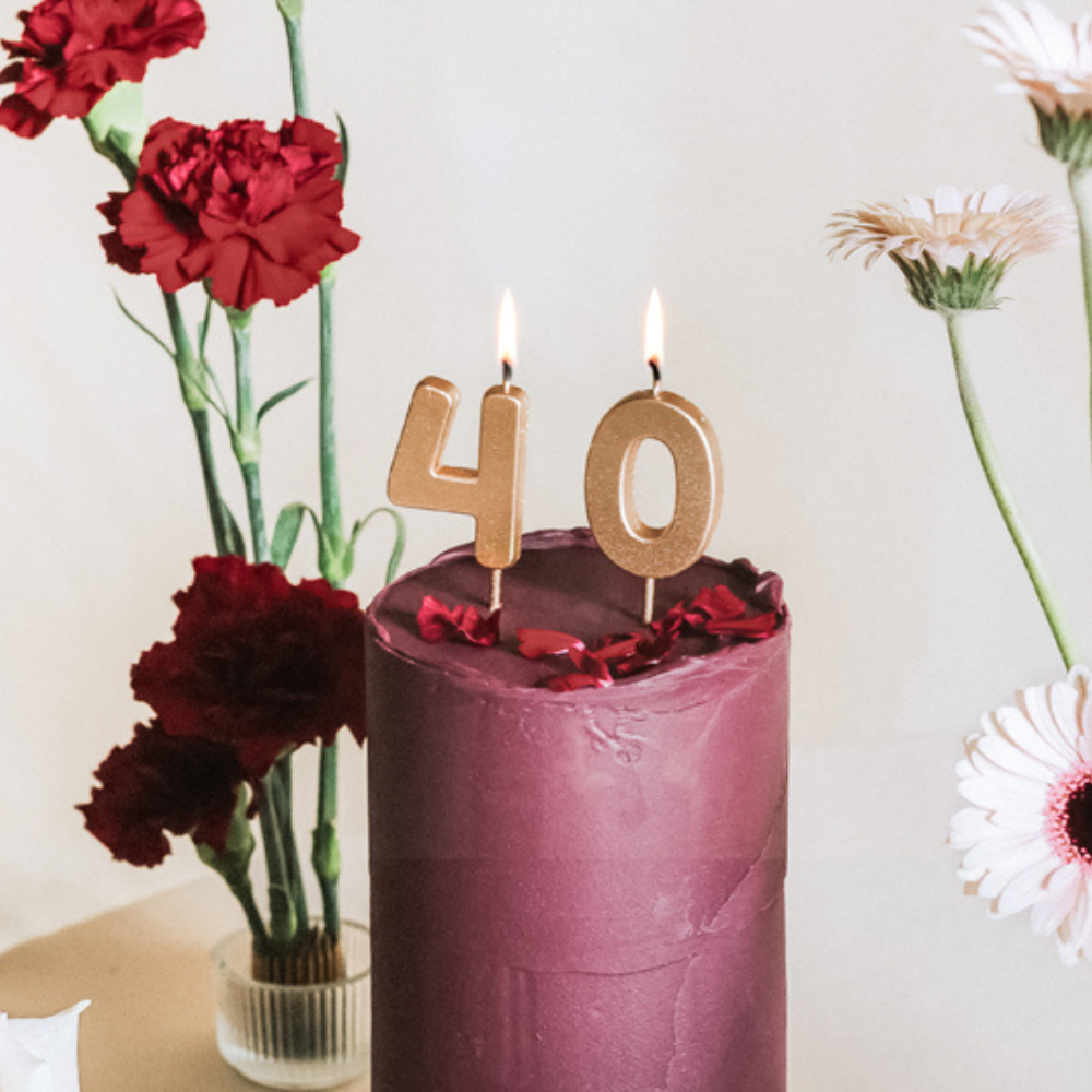 Geburtstagskerze Ziffer 4, 4.5 cm, Gold - 1Stk.