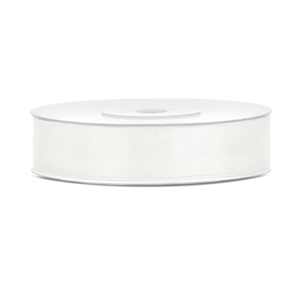 Satinband, creme hell, 12mm/25m