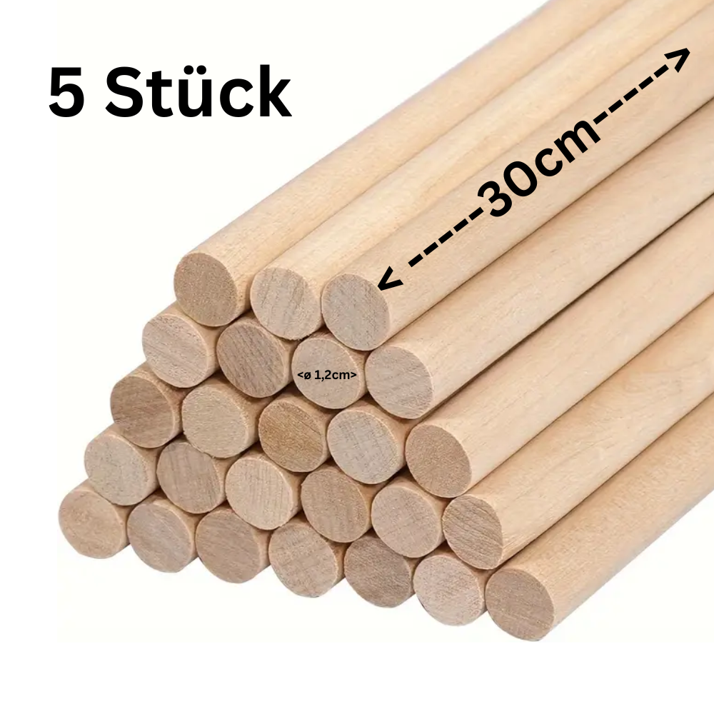 Tortenstützen Holz 30 cm Länge - 1,2 cm - 5stk.