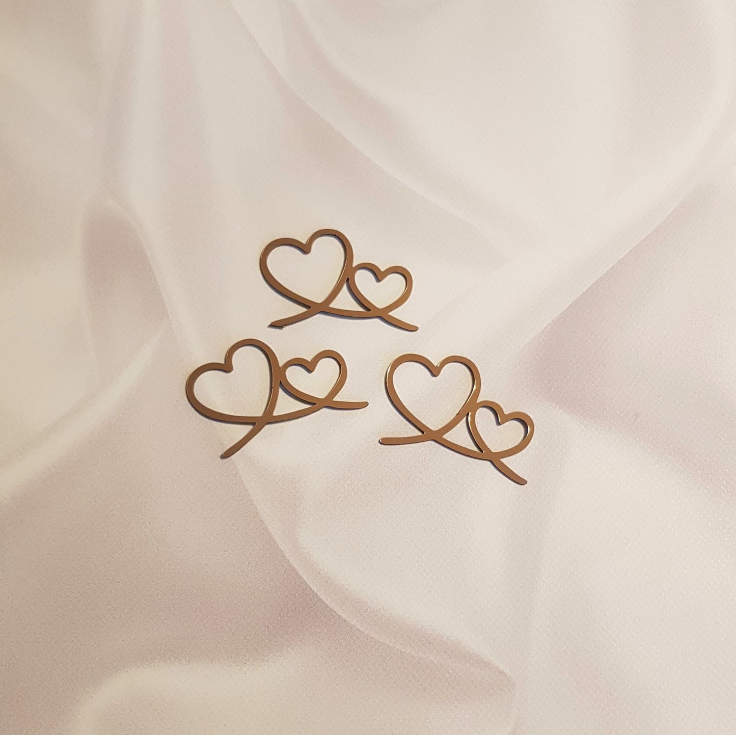 Acryl Topper zwei Herzen 3 Stück set 100036