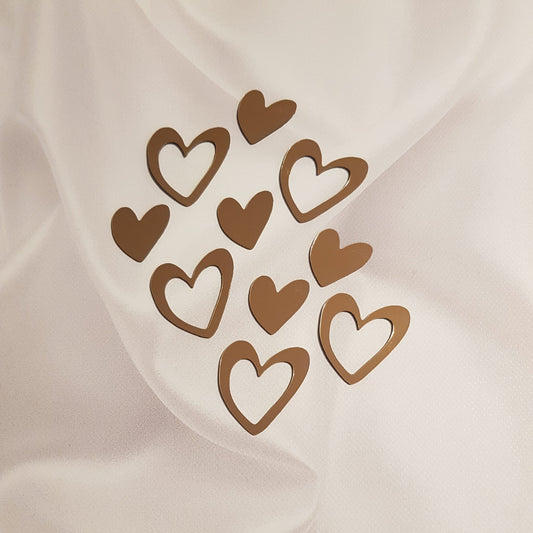 Acryl Topper Herzen 10 Stück set 100052