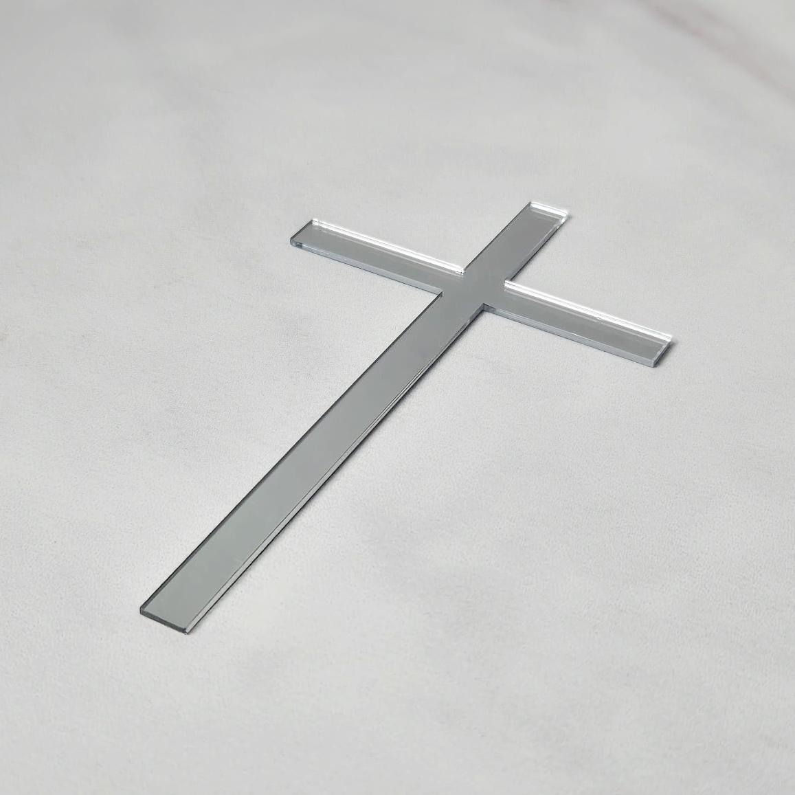 Acryl Topper Kreuz Silber 10161