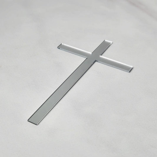 Acryl Topper Kreuz Silber 10161