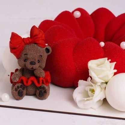 Silikonform Teddy mit Schleife 30124