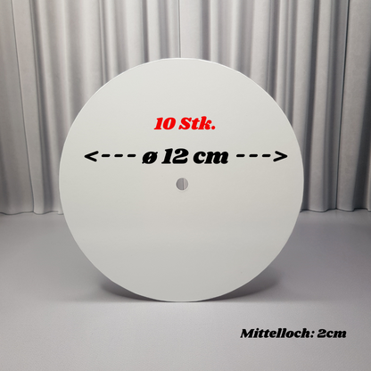 Cake Board Card ø 12 cm, 3 mm, Mittelloch, weiß 1 Stück