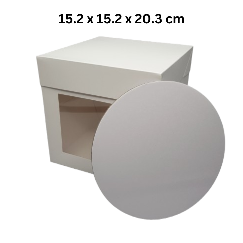 Tortenkarton 5 Stück 15,2 x 15,2 x 20,3 cm + 3mm Cake Board Card weiß 10062