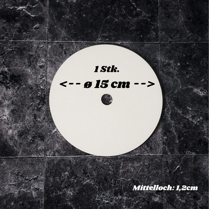 Tortenplatte ø 15 cm, 3mm, Mittelloch, weiß, 1 Stück
