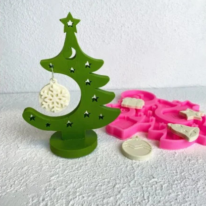 Silikonform Weihnachtsbaum mit Kugeln 30162