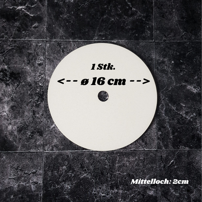 Tortenplatte ø 16 cm, 3mm, Mittelloch, weiß, 1 Stück