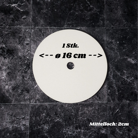 Tortenplatte ø 16 cm, 3mm, Mittelloch, weiß, 1 Stück