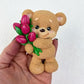 Silikonform Teddy mit Blumen 30176