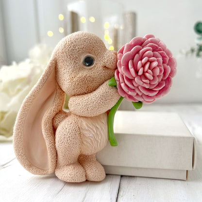 Silikonform Hase mit Blümchen 2D 30187