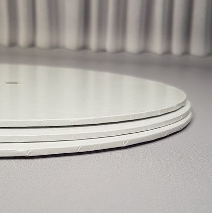 SALE! Cake Board Card ø 20 cm, 3mm, Mittelloch, weiß, 10 Stück
