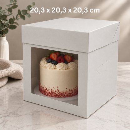 Tortenkarton 20,3 x 20,3 x 20,3 cm + 3mm Cake Board Card weiß, 1 Stück