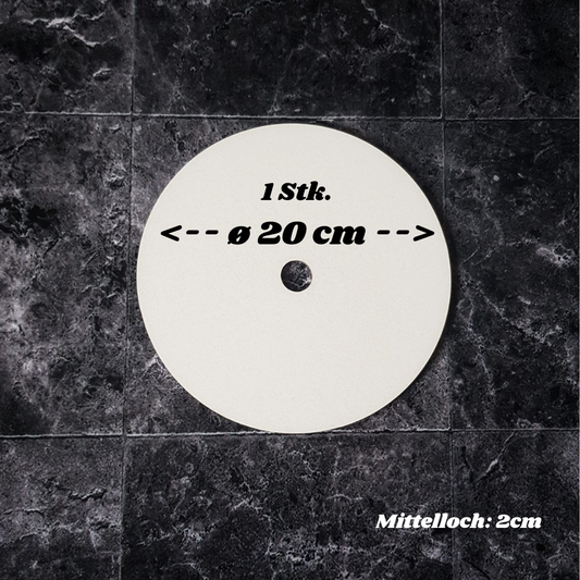 Tortenplatte ø 20 cm, 3mm, Mittelloch, weiß, 1 Stück