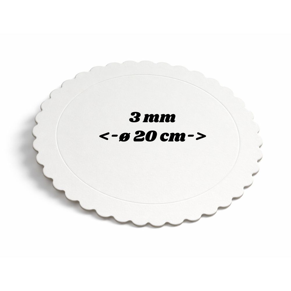 Tortenplatte Card Ø 20 , 3mm, Weiß, 1 Stück