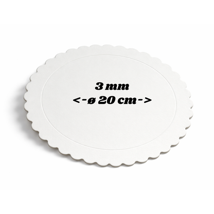 Tortenplatte Card Ø 20 , 3mm, Weiß, 1 Stück