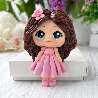 Silikonform Puppe mit Blume 2D 30212