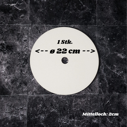 Tortenplatte ø 22 cm, 3mm, Mittelloch, weiß, 1 Stück