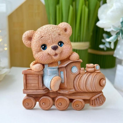 Silikonform Teddy auf Zug 2D 30238