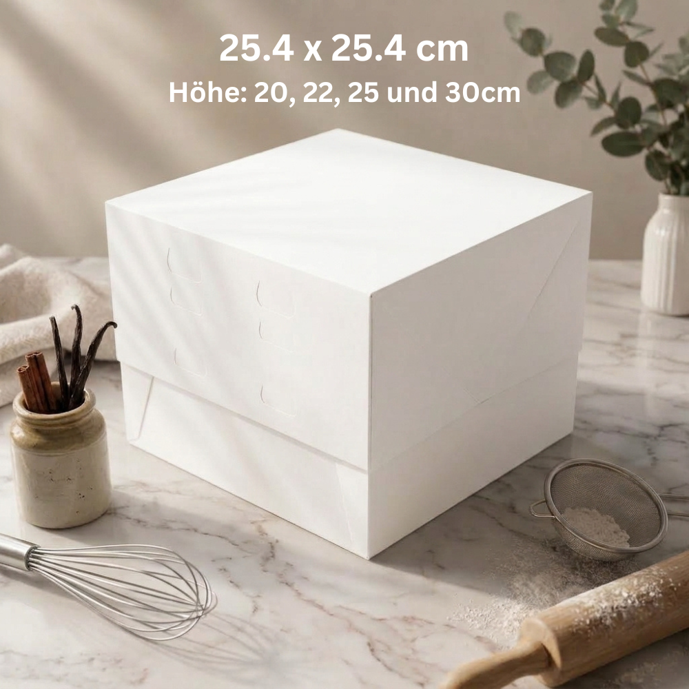 Tortenkarton 25,4 x 25,4 cm Höhenverstellbar (20-30cm), 1 Stück
