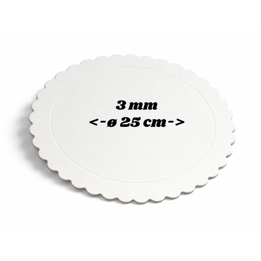 Tortenplatte Card Ø 25 , 3mm, Weiß, 1 Stück