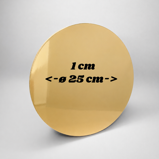 Tortenplatten ø 25 cm, 1cm, 5 Stück, Gold