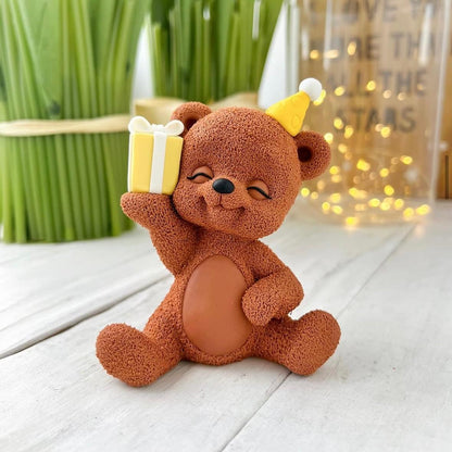 Silikonform Teddybär mit Geschenk 30280