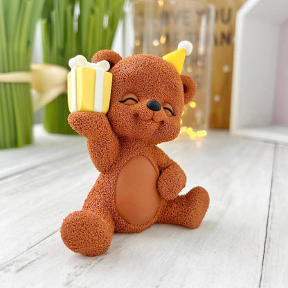 Silikonform Teddybär mit Geschenk 30280