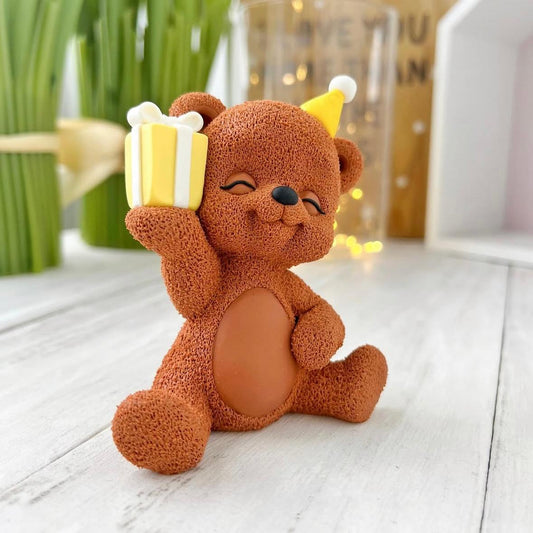 NEU! Silikonform Teddybär mit Geschenk 30280