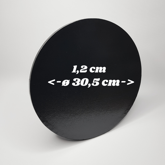 Tortenplatten ø 30.5 cm, 1.2cm, Schwarz, 5 Stück