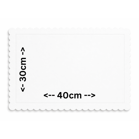 Tortenplatte Card 30x40 cm , 3mm, Weiß, 1 Stück